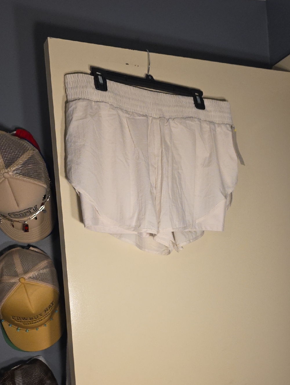 All In Motion Off White Elastic-Waist Running Shorts